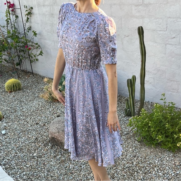 Vintage 60s a line floral spring summer midi dress - Picture 2 of 16